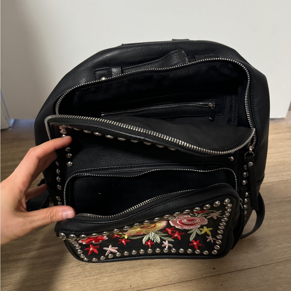 Sunset & Spring Floral-Embroidered Studded Backpack - Picture 7 of 8